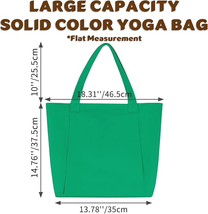 Yoga Mat Carrier, Gym Bag With Yoga Mat Holder, Women Canvas Tote With Shoulder Strap For Pilates, Travel, Office, Sports, Workout And Beach – Inner Zippered Pocket, Fits Standard And Small Mats
