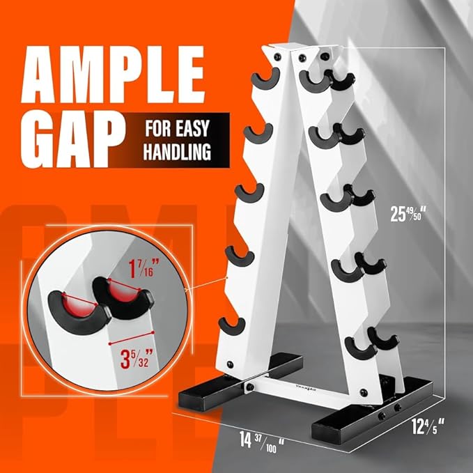 YES4ALL Dumbbell Rack Stand Only, 5 Tier A Frame Weight Rack for Dumbbells