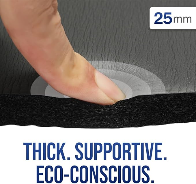 Impulse Yoga Knee Pads Cushion, Thick 1" (25mm) Workout Mat Provides Cushion for Kneeling & Elbows, Non-Slip & Portable Exercise Kneeling Pad for Yoga, Elbow, Wrist Pain, Planks, Pushups & Floor Exercises
