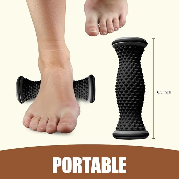 Foot Massager Roller - Portable Arch & Plantar Fasciitis Relief Tool - Deep Tissue Muscle Massage Roller for Feet,Carf, Heel Pain