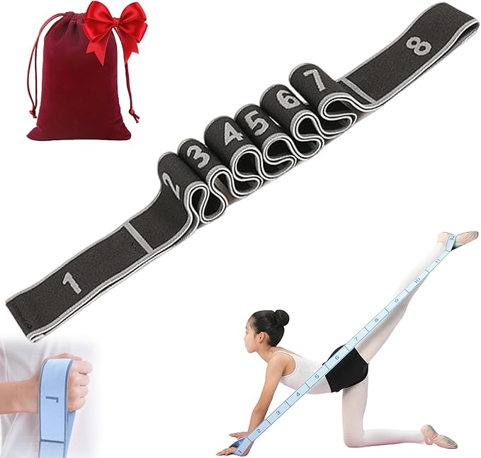 2026 Upgrade Fitness Resistance Band for Stretching and Yoga, Elastic Yoga Stretching Strap with Loops Handle, Adjustable Leg Stretcher Bands for Full Body Stretching Shaping