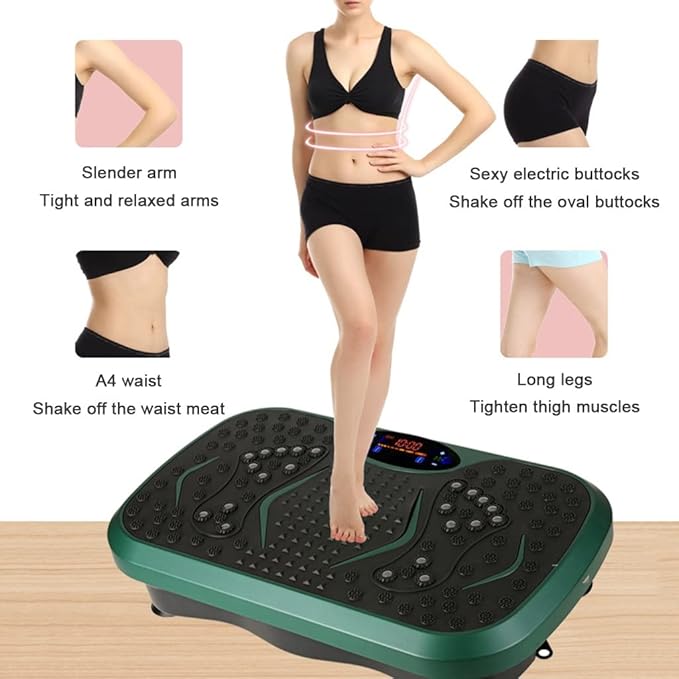 Vibration Plate Exercise Machine 99 Levels Vibration Exercise Machine, with 2 Resistance Bands, Whole Body Shaper Oscillating Vibration Platform
