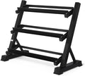 Amazon Basics 3-Tier Adjustable Dumbbell Weight Rack, Sturdy Steel Stand Only, Black