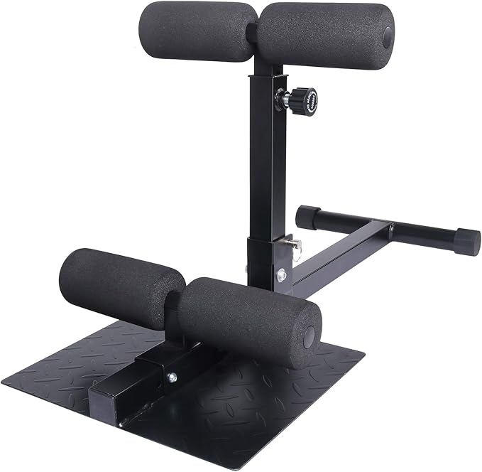 INNOLIFE Sissy Squat Machine Adjustable Height, Protective Foam Thick Steel Fitness Home Gym