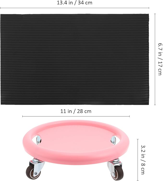 Alasum Four-wheeled Ab Roller Wheel with Mat Multi-directional Abdominal Exercise Roller for Indoor Core Workout for Men and Women