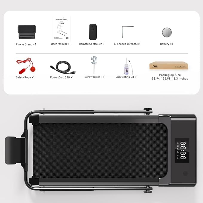 DeerRun Walking Pad Treadmill with Incline and Handle Bar, 4-in-1 Foldable Under Desk Treadmills for Home Small or Office, 300 lbs Capacity 3.0 HP Folding Portable Walking Pad with APP