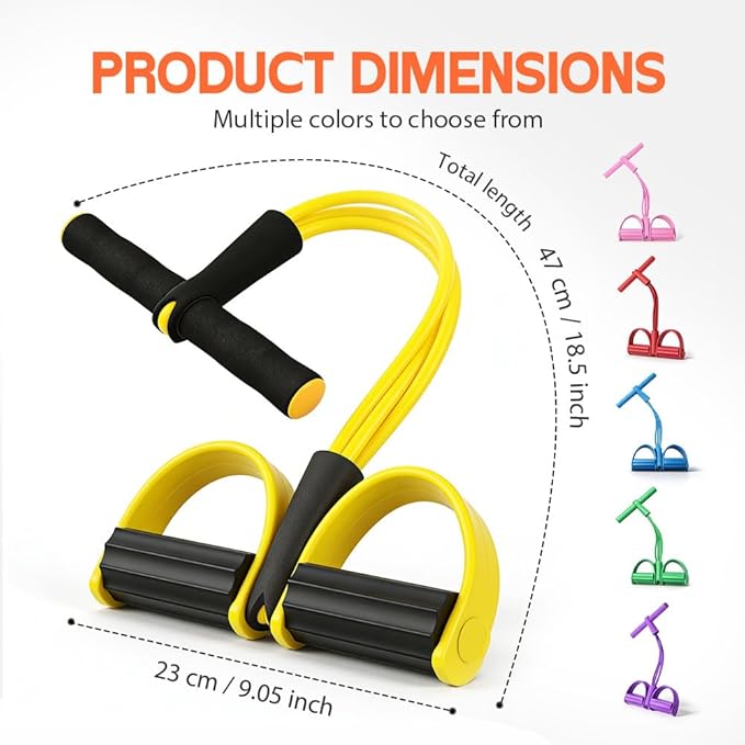 21 Fitness Resistance Bands with 4 Tube Pedal Ankle Puller, 2026 New Multifunction Elastic Yoga Resistance Band for Home Gym Use