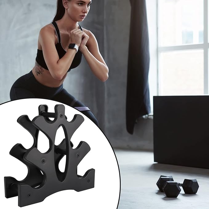 AUXSOUL 1 Pack Dumbbell Rack Stand, 3 Tier Dumbbell Bracket Free Hand Weight Tower Stand for Home Gym Organization, Holds 3/5/8 LB (Weights Not Included)