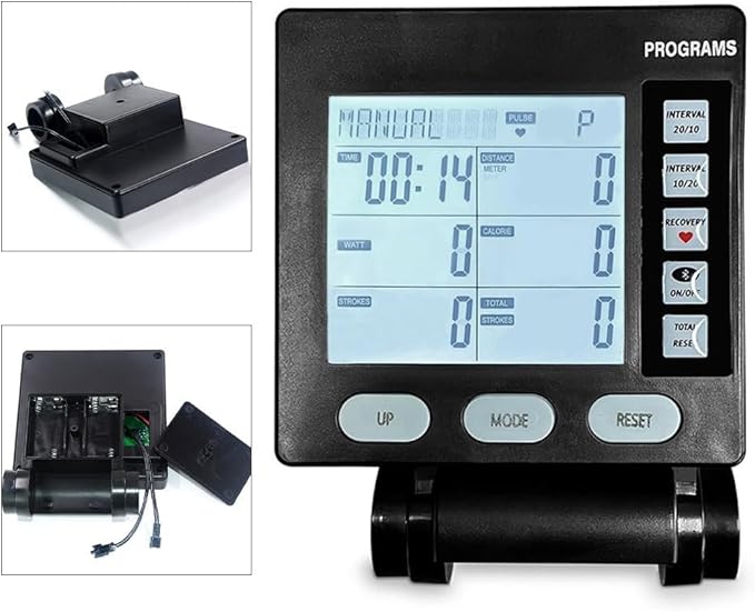 Rowing Machine Display Can Be Connected to The App Fitness Equipment Meter, Odometer Automatic Replacement Parts Speedometer Counter for Home Fitness Riding Bike Device(with Backlight)