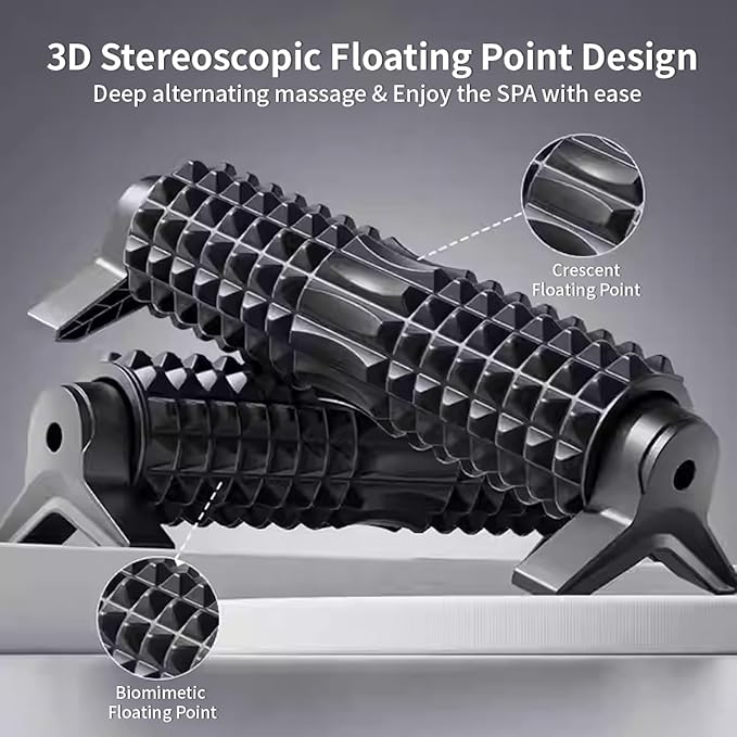New Upgrade Bracket Foam Roller with Stand for Back Leg Pain, 21 Inch Firm Deep Tissue Muscle Massager for Sore Muscles (Black)