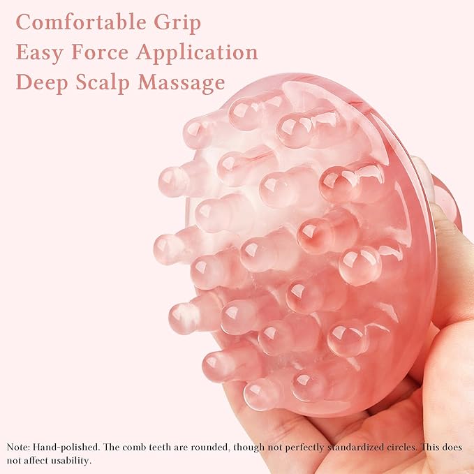 GSHOW Scalp Massage Tool - 21 Long Rounded Teeth Resin Manual Handheld Massager for Lymphatic Drainage & Cellulite Massage - Full-Body Gua Sha Comb for Men Women