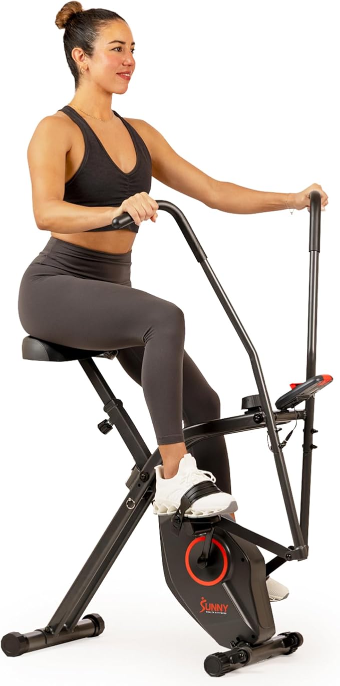 Sunny Health & Fitness Sunny Health & Fitness Smart Folding X-Bike, Portable Compact Exercise Bike for Indoor Cycling Workout, Home Cardio Training Machine, Free SunnyFit App Bluetooth Connect