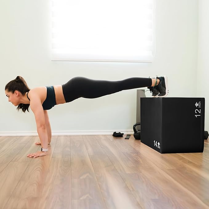 Goplus 3 in 1 High Density Foam Plyometric Jump Box, Plyo Box with Non-Slip PU Cover & Easy Clean Design for Home Gym HIIT Training Equipment, No Assembly Required