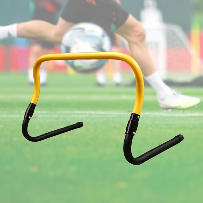 Agility Training Hurdle Jumping Bar Improves Coordination Speed Training Hurdle Adjustable for Multi Sports Indoor Outdoor, Yellow Black