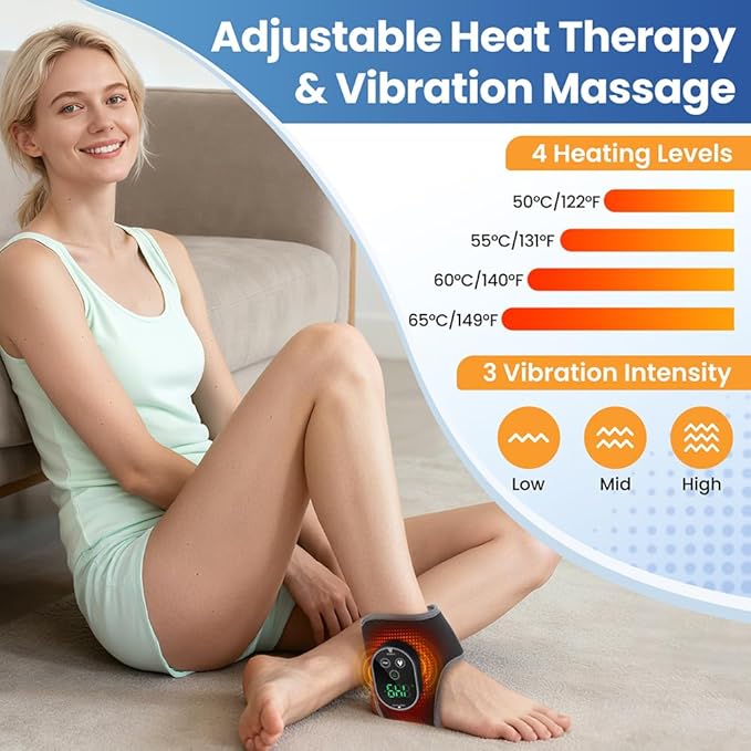 Foot Massager for Pain Relief, Ankle Massager with Heat, Ankle Heating Pad Heated Wrap Brace for Pain Foot Renew, Foot Warmer Gift