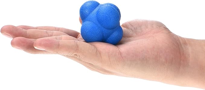 4 Pack Reaction Ball - TPR High Difficulty Flexibility Training Ball Apply to Sports Exercise Daily Use (47 x 47 x 55mm, Blue)