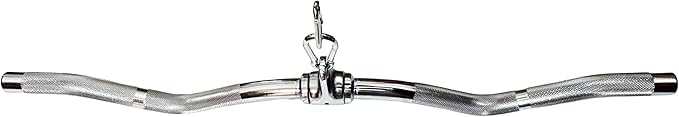 qibylift Barbell Multi-Exerciser Cable Attachment For Cable Machines, Lat Pull Down Bar Cable Machine Attachments, Tricep Press Down Bar, Revolving Straight Curl Pulldown Bar with Rotating & Rubber Handle Grips