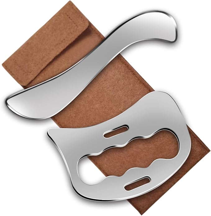 Muscle Scraper Tool Stainless Steel Body Gua Sha Set Scraping Tool Physical Therapy Suitable for Face,Back, Abdome,Legs, Arms,Neck,Shoulder