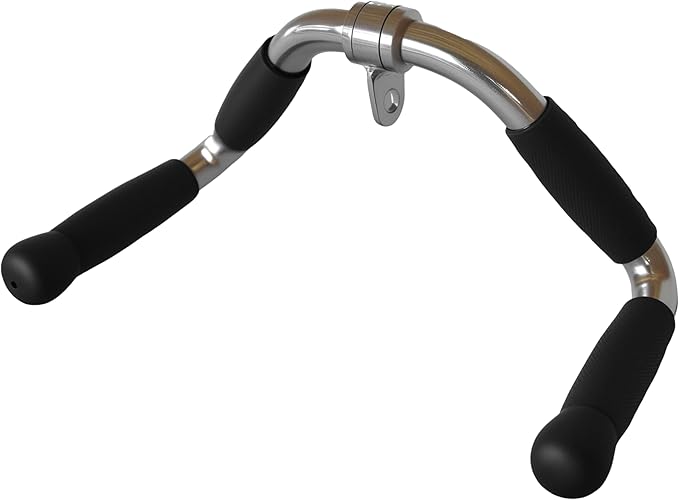 qibylift Barbell Multi-Exerciser Cable Attachment For Cable Machines, Lat Pull Down Bar Cable Machine Attachments, Tricep Press Down Bar, Revolving Straight Curl Pulldown Bar with Rotating & Rubber Handle Grips
