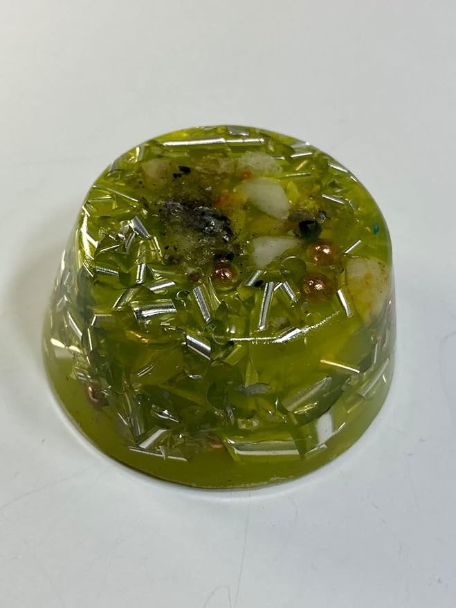 2 Transparent Yellow Small Tower Buster Crystal Orgone Generator Energy Accumulator 528Hz/7.83Hz/Advance Harmonics Many Beautiful Ingredients and Colors!! (Transparent Yellow)