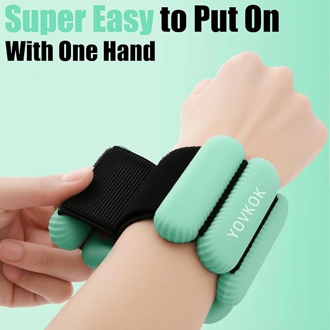 Wrist Weights, Silicone Adjustable Ankle Weights for Women Men - Strengthen Arms and Legs Ideal for for Home Gym Workout, Running, Yoga, Pilates, Barre, Exercise, Strength Training