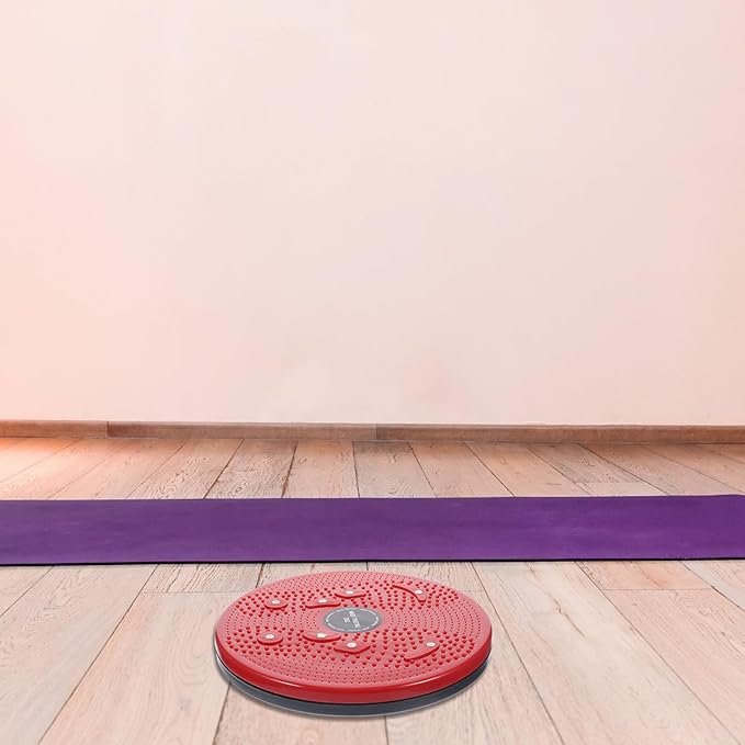 GLEAVI Rotating Waist Twisting Disc Small Red Board with Foot Massage for Home Fitness and Abdominal Exercise