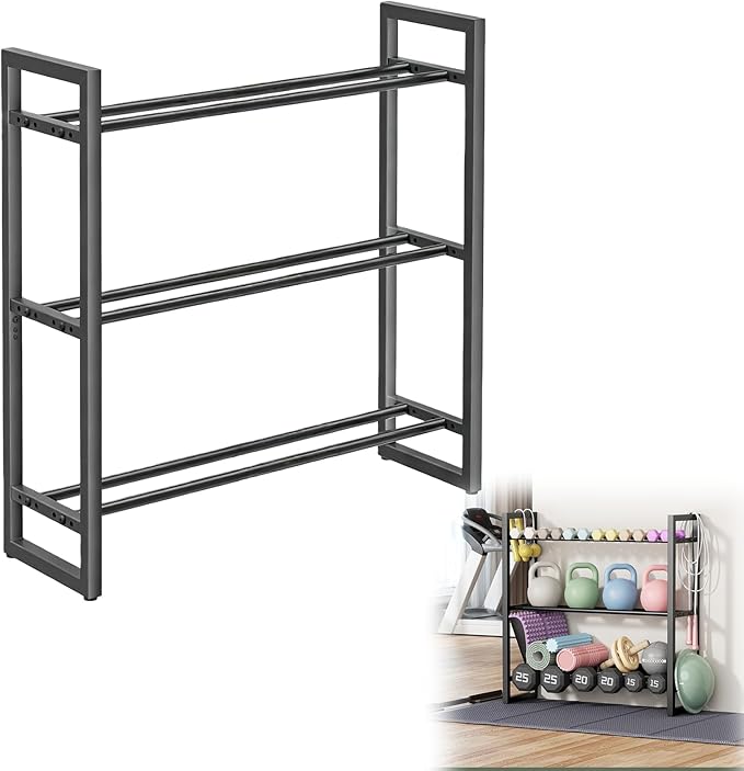 3 Tier Dumbbell Rack,390LB Capacity Weight Rack,Storage Stand for Dumbbells,Space-Saving Weight Rack for Home Gym Storage Organizing Dumbbells(Rack Only)