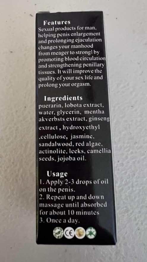 Men's Enlargement Oil, Increase XXXL Growth Enlarge Massage for Male 10ml (F360-BIG Oil)
