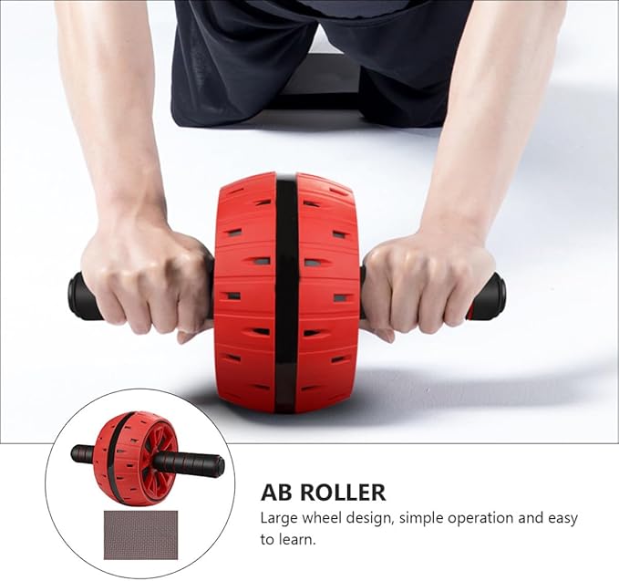 Ab Roller Wheel with Knee Pad Fitness Exercise Roller Wheel for Core Strength Training Quiet Sturdy for Home Gym Workouts