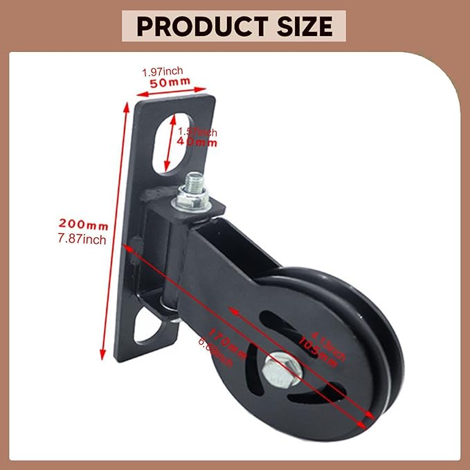 Gym Pulley Squat Rack Mounted Accessory Supplies Equipment Attachment Fixed Pulley Wheel for Home Gym Row Strength Training