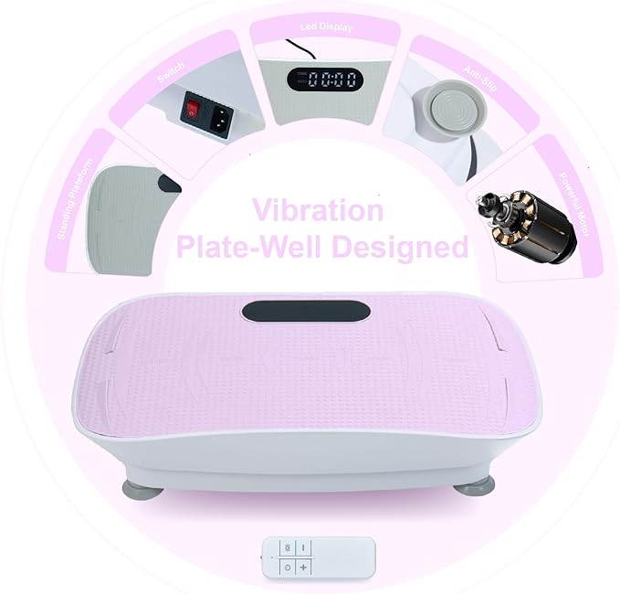 Silent Vibration Platform 10-Speed Fat Burning Body Shaker Machine for Home Fitness Pink