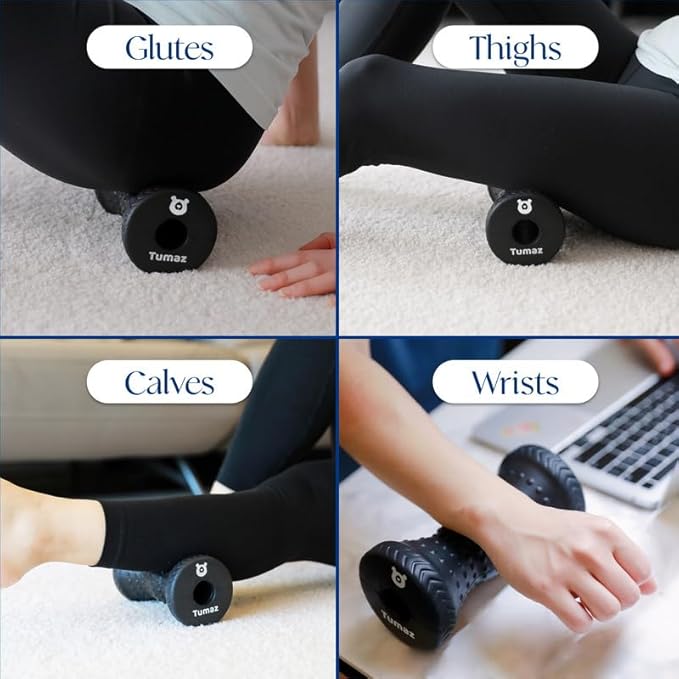 Tumaz Foot Roller for Plantar Fasciitis Relief，Foot Massage Roller for Alleviate Planter Facetious Pain,Arch Pain,Trigger Points & Deep Tissue, Portable - Reflexology Tool,Gray