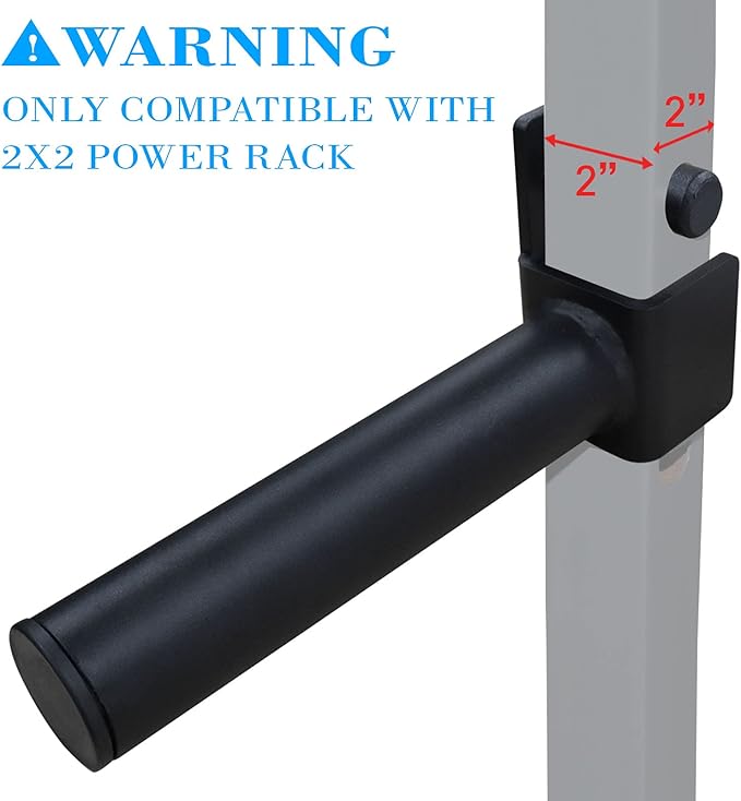 Balelinko Extended 9" Olympic Weight Plate Holder, Weight Plate Storage, Attachment for for 2"x2" Tube Power Cage with 1" Hole, 1 Pair, Bonus a Pair of 2" Spring Clip Collars Rings