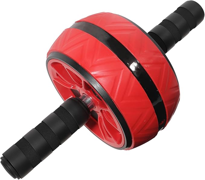 NOLITOY Abdominal Wheel Ab Roller with Knee Pad, Crimson Exercise Roller Wheel for Core Strength Training and Muscle Toning at Home