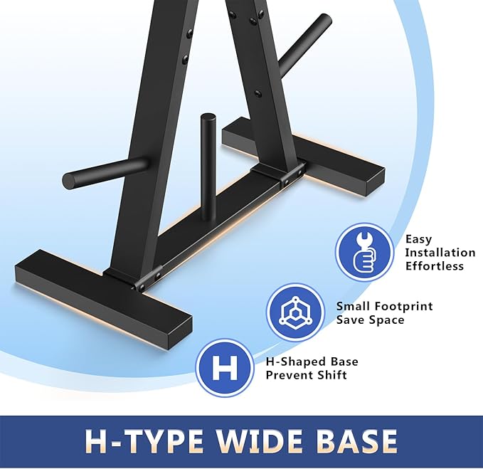 Weight Plate Rack, Weight Tree, Home Gym Storage Stand, Holds 300 lbs