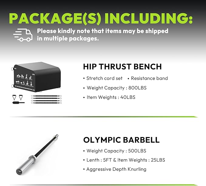 Hip Thrust Bench, Multi-Functional Slip-Free Hip Thrust Machine for Glute Bridge, Box Jump, Push-Ups, Squat, Ab Exercise, Suitable for Home & Gym