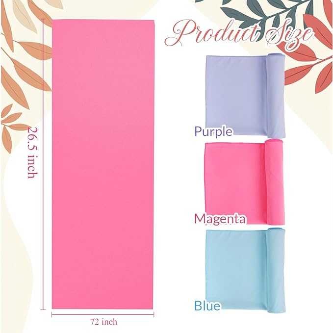 Breling 3 Pack 26"x73" Hot Yoga Mat Towel Pack Non-Slip Yoga Mat Gym Sweat Absorbent Microfiber Towel for Pilates Workout Women Men