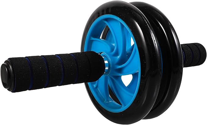 Abdominal Exercise Wheel for Fitness, Two-wheel Ab Roller with Non-slip Handles, Indoor Core Training Roller for Men and Women, Quiet Workout Equipment for Abdominal Strength
