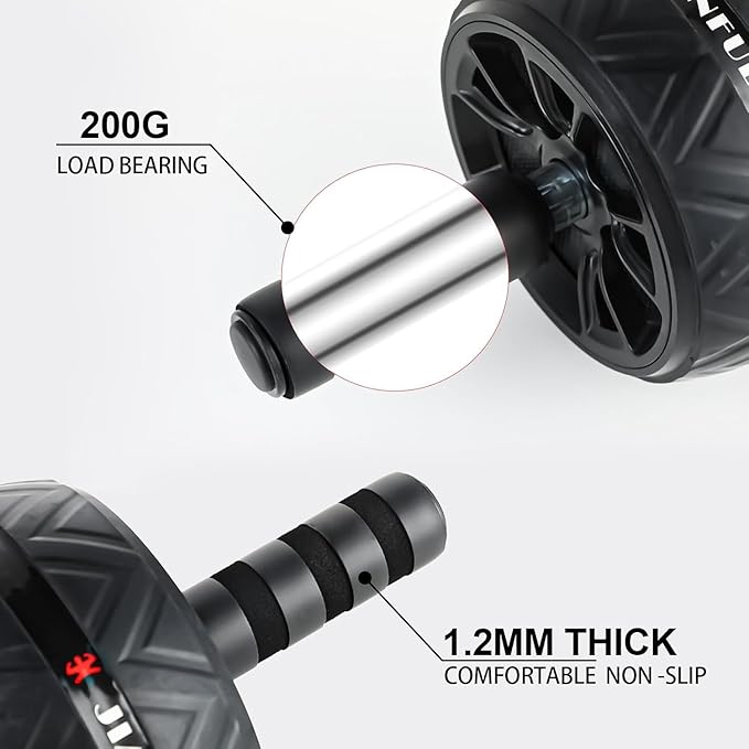 Ab Roller Wheel with Knee Pad, Ab Wheel Roller for Abs Workout & Core Strength Training, Dual Wheel Abdominal Exercise Equipment for Home Gym Fitness for Men & Women