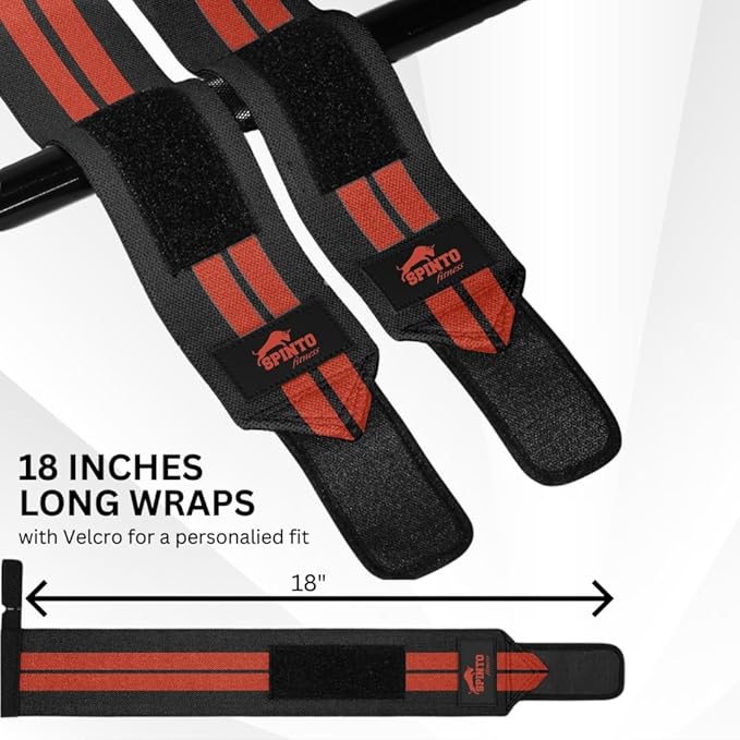 18" Wrist Wraps for Weightlifting USPA-Approved Wrist Support with Thumb Loop Heavy Duty Wrist Braces for Powerlifting, Gym, Cross Training & Strength Training for Men & Women