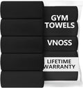 Microfiber Quick Dry Gym Towels, Lint Free Odor-Free Absorbent Fiber, Fast Drying, Men & Women Workout Gear for Body Sweat, Working Out Towel, Black, 5Pack - 16 * 27Inch