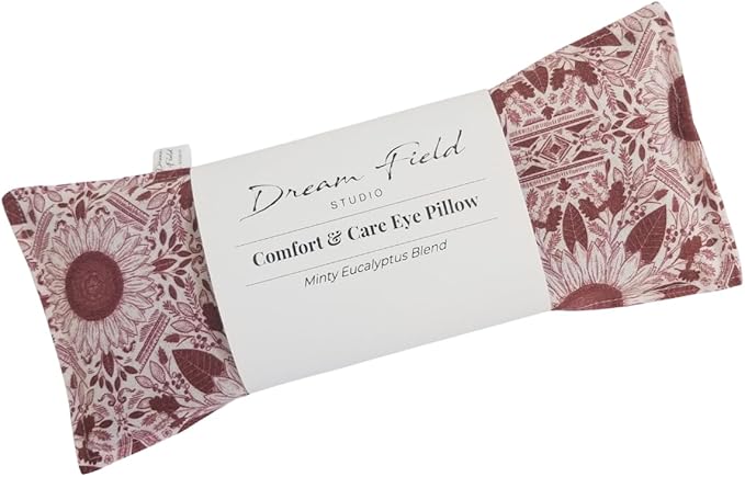 Handmade Mint Eye Pillow – Natural Flax Seed Aromatherapy Mask with Eucalyptus & Peppermint – Hot or Cold Comfort – Relaxation & Self-Care Gift – Small Batch USA Made - Sunflowers