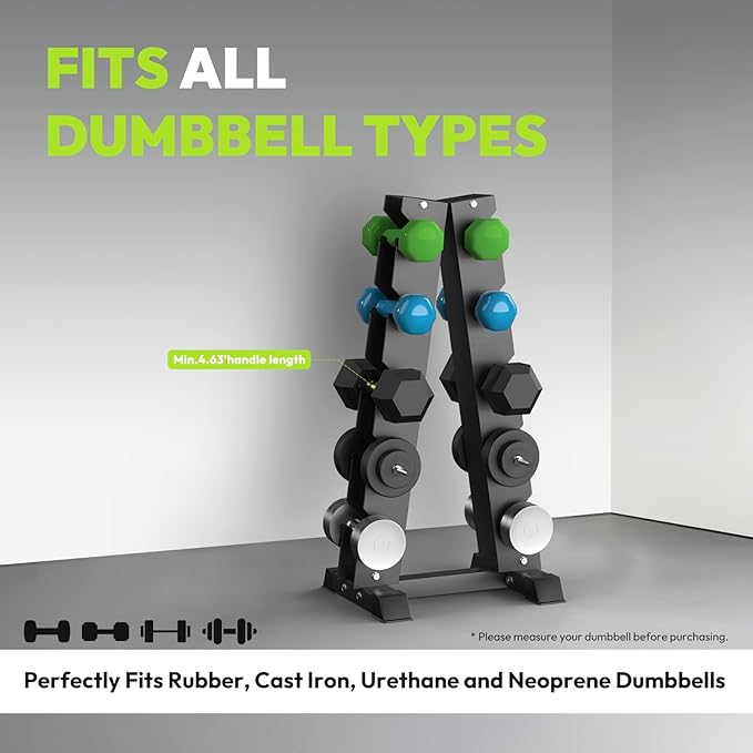 Dumbbell Rack A Frame Weight Rack Stand Dumbbell Weight Storage for Home Gym, Space-Saving Weight Stand for Home Gym