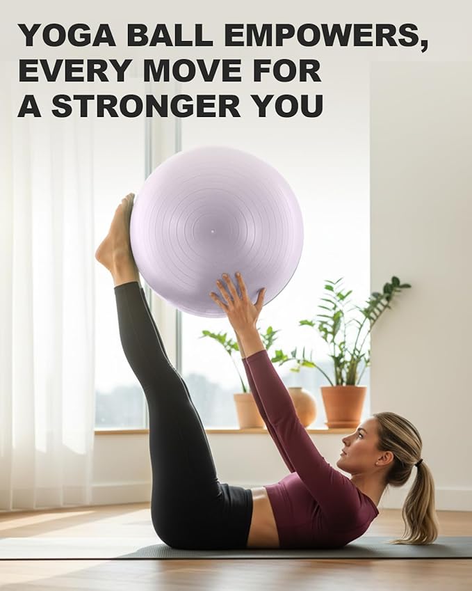 Trideer Exercise Ball Yoga Ball,Office Seating & Balance Ball Chair, Stability Ball for Pilates, Physical Therapy,Core Training & Balance Improvement & Stretching