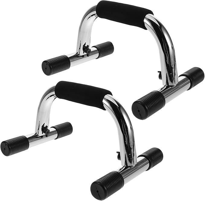 TOYANDONA Push up Bars for Men and Women, 2pcs Steel I-shaped Pushup Stands with Anti-slip Grips, Home Workout Equipment for Strength Training and Full-body Exercise