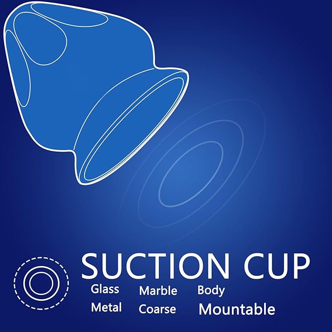 Suction Cup Cordless Personal Massager Mountable Self Massage Tool, Handheld Powerful 8 Vibrations Massage Tool for Hand, Neck, Shoulder Back Massager Body Relief (Blue)