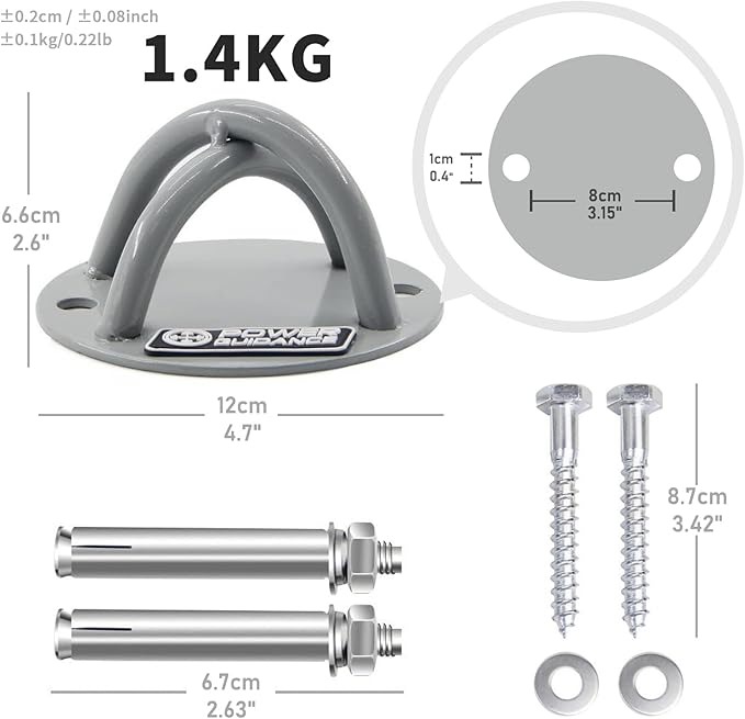 POWER GUIDANCE Wall and Ceiling Mount Bracket for Suspension Straps, Gymnastic Rings, Yoga Swings & Hammock Resistance Band Battle Rope