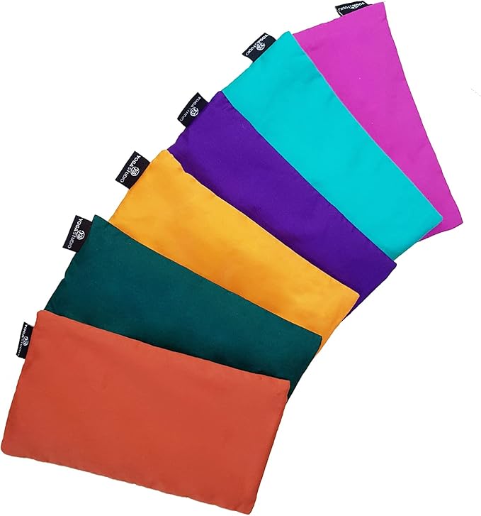 Yoga Studio Organic Eye Pillow - 23 cm x 13 cm - Cotton Filled with Flax Seeds - for Tired Eyes, Relaxation and Headaches