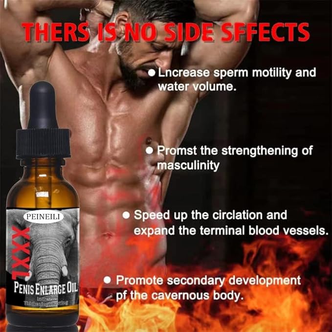 XXXL Large Size Oil Enlarge and Permanent Thickening Growth Men Energy Massage Essential Oil for Sex, Increase Dick Liquid for Health Care, Lateness Performance,Strength (1 Pack)