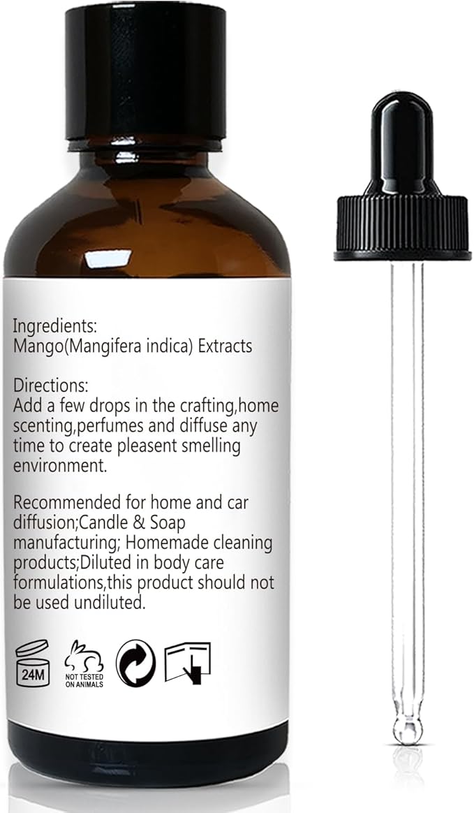 Mango Fragrance Oil, Perfume Oil, Home Scent Oils for Soaps, Candle Making, Dryer Balls, Diffusers, Laundry, Slime -1 oz /30ml